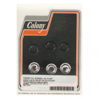 Colony Oil Pump And Crankcase 3 Plug Set in Chrome Finish For 1981-1999 B.T. (Excluding TC) Models (ARM578105)