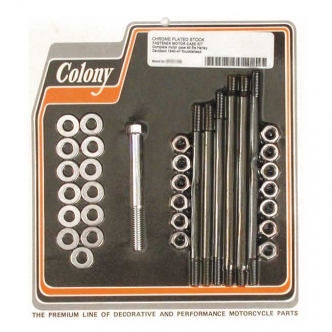 Colony Crankcase Bolt Kit in Hex Chrome Finish For 1940-1947 Knuckle Models (ARM942989)