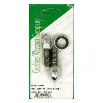 Gardner Westcott Motor Mount Kit Top Motor Mount Acorn Nut Kit in Chrome Finish For 1957-1985 XL Models (50-56A)