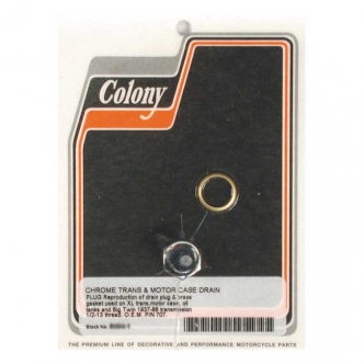 Colony Timing & Drain Plug 1/2-13 Threaded, Including Washer in Chrome Finish For 1937-1986 FX, FL, 1952-1976 K, XL Case & Tank Models (ARM882989)