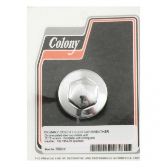 Colony Oil Fill Plug Primary With Breathing Hole For Chrome Hex Finish For 1954-1976 XL Models (ARM579215)