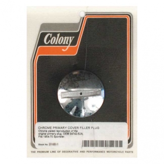 Colony XL Primary Case Plug Slotted, Reproduction in Chrome Plated Steel Finish For 1954-1970 KH, XL Models (ARM488989)