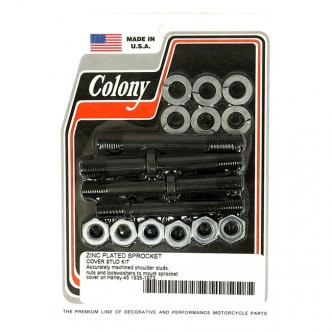 Colony Sprocket Cover Stud Kit in Zinc Finish For 1935-1973 45 Inch Flatheads (750CC) Models (ARM076929)