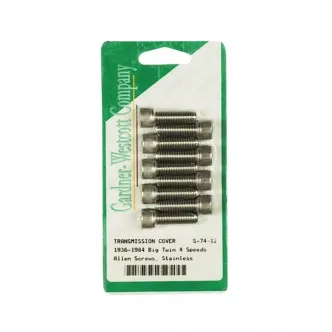 Gardner Westcott Transmission Side Cover Screw Kit, in Stainless Steel Allen For 1936-1986 4-SP B.T. Models (ARM611205)