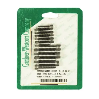 Gardner Westcott Transmission End Cover Screw Kit, in Stainless Steel Finish For 1980-1986 5-SP B.T. (Allen Head) Models (S-10-22-07)