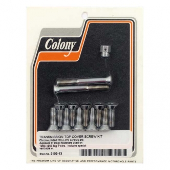 Colony Transmission Top Cover Screw Kit In Chrome Phillips Finish For 1950-1953 B.T. Models (ARM193099)