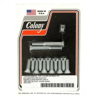 Colony Transmission Top Cover Screw Kit in Zinc Phillips Finish For 1950-1953 B.T. Models (ARM309929)