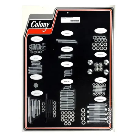 Colony Motor Screw Set OEM Style in Zinc Finish For 1957-1969 XLCH (Excluding XL, XLH) Models (8316-Z)