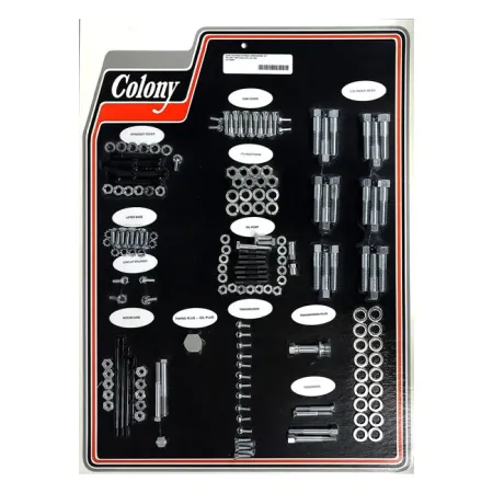 Colony Motor Screw Set OEM Style in Zinc Finish For 1937-1973 45 Inch SV With Cast Iron Heads Models (8308-Z)