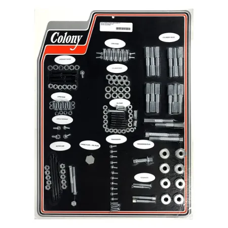 Colony Motor Screw Set OEM Style in Zinc Finish For 1937-1973 45 Inch SV With Aluminium Heads Models (8309-Z)