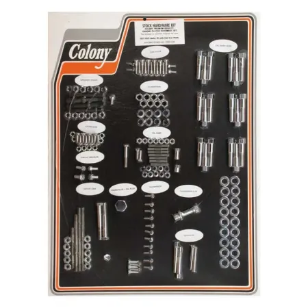 Colony Motor Screw Set OEM Style in Chrome Finish For 1937-1973 45 Inch SV With Cast Iron Heads Models (8308 CHR)