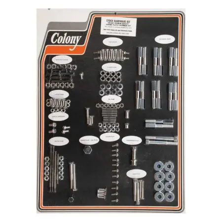 Colony Motor Screw Set OEM Style in Chrome Finish For 1937-1973 45 Inch SV With Aluminium Heads Models (8309 CHR)
