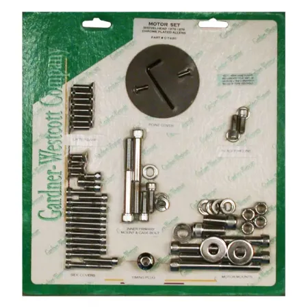 Gardner Westcott Motor Screw Sets in Chrome Allen Finish For 1970-Early 1976 B.T. Models (C-74-90)