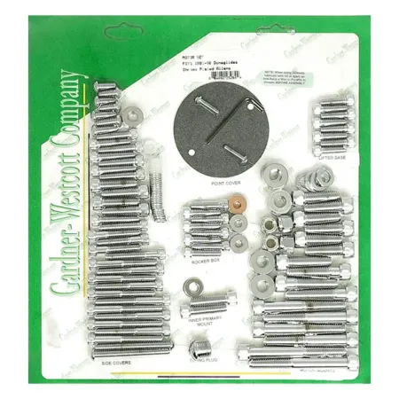 Gardner Westcott Motor Screw Set in Chrome Allen Finish For 1991-1998 Dyna Models (C-80-81)