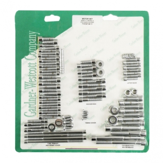 Gardner Westcott Motor Screw Set in Polished Chrome Allen Finish For 2009-2016 Touring (Excluding Hydraulic Actuated Clutch Models) Models (ARM168579)