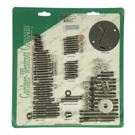 Gardner Westcott Motor Screw Set in Polished Stainless Steel Allen Finish For 1991-1994 FXR, 1991-1998 FLT Models (SP-80-88)