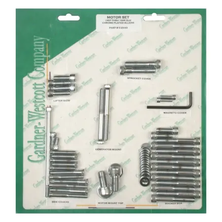 Gardner Westcott Motor Screw Set in Chrome Allen Finish For 1957-1969 XLH Models (C-20-93)