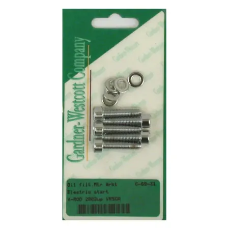 Gardner Westcott Oil Filter Mount & E-Start Mount Set in Chrome Allen Finish For 2002-2017 V-Rod Models (ARM104415)