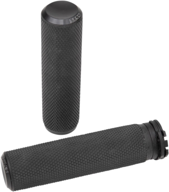 Arlen Ness Knurled Fusion Grips In Black For 1974-2023 Harley Davidson Single And Dual Throttle Cable Models (07-325)