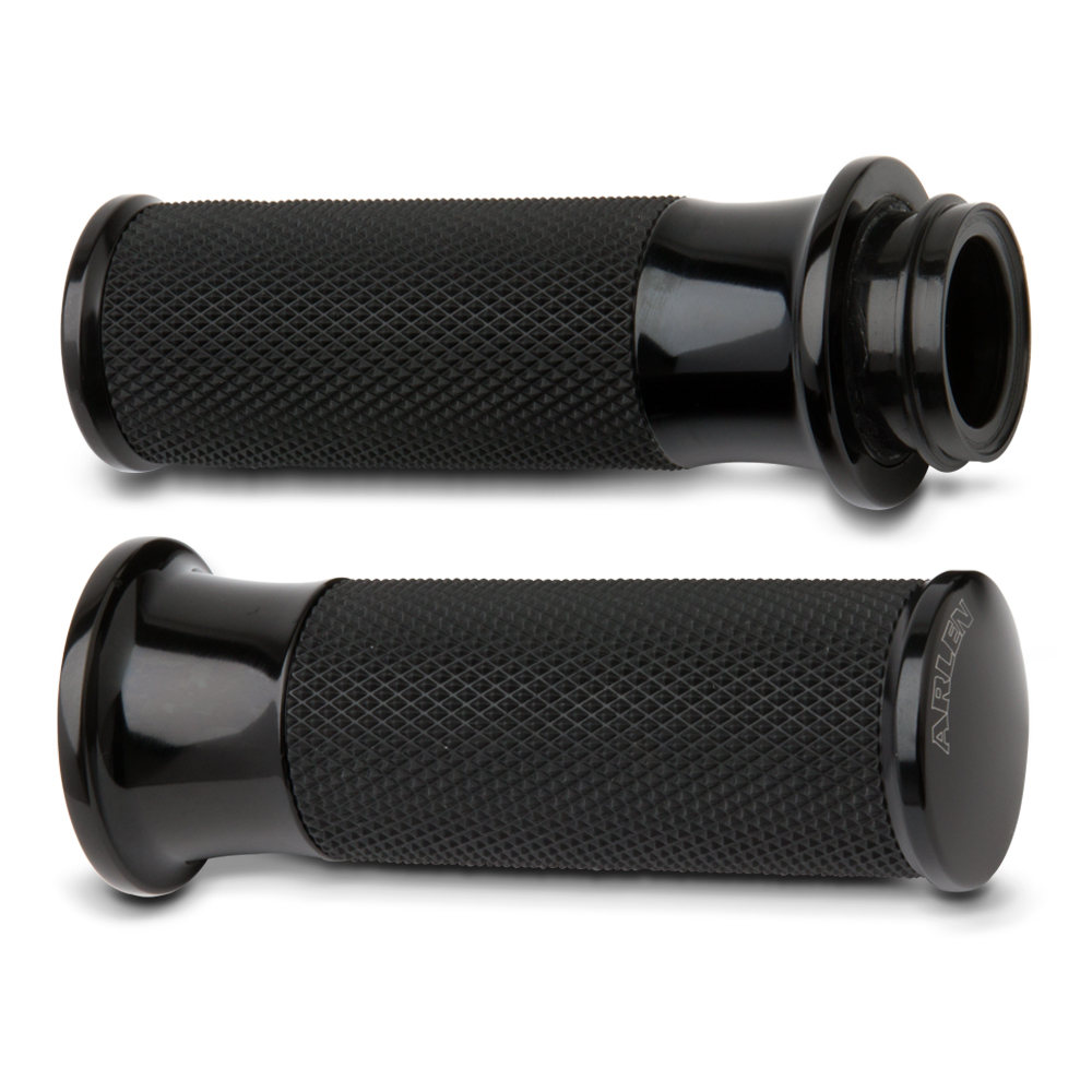 Arlen Ness Smooth Fusion Grips In Black For 19742023 Harley Davidson