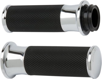 Arlen Ness Smooth Fusion Grips In Chrome Finish For 1974-2023 Harley Davidson Single And Dual Throttle Cable Models (07-320)