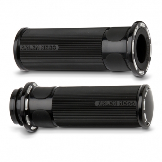 Arlen Ness Slot Track Fusion Grips In Black Finish For 1974-2021 Harley Davidson Single And Dual Throttle Cable Models (07-301)