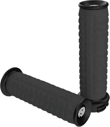 Roland Sands Design Traction Grips In Gloss Black For 2008-2023 Harley Davidson Electronic Throttle Models (0063-2068-B)