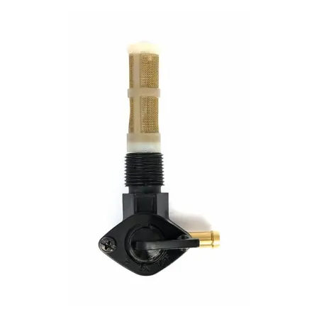 Doss Early Petcock, Right Outlet For 1/4 Fuel Hose in Black Finish For 1957-1974 XL, 1966-1974 FL, FX Tanks With Internal Thread Models (10-125BK)