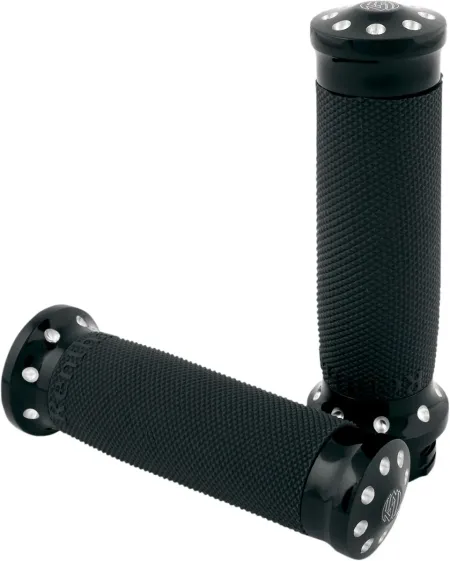 Roland Sands Design Tracker Contrast Cut Grips For 1974-2023 Harley Davidson Single And Dual Throttle Cable Models (0063-2019-BM)