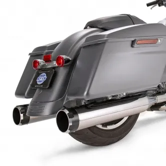 S&S Cycles MK45 Thruster 4.5 Inch Slip-On Muffler in Chrome Finish With Black Endcaps For 2017-2024 Touring Models (550-0664)