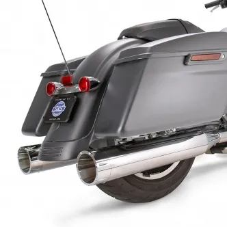 S&S Cycles MK45 Tracer 4.5 Inch Slip-On Muffler in Chrome Finish With Chrome End Caps For 2017-2024 Touring Models (550-0669)