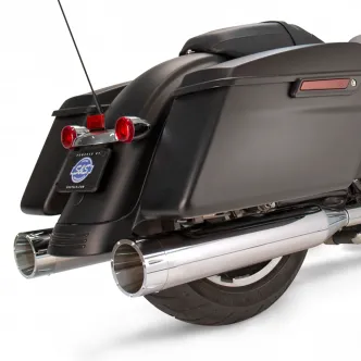 S&S Cycles MK45 Tracer 4.5 Inch Slip-On Muffler in Chrome Finish With Chrome End Caps For 1995-2016 Touring Models (550-0624)