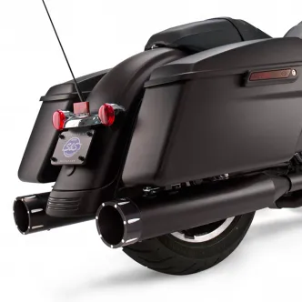 S&S Cycles MK45 Tracer 4.5 Inch Slip-On Muffler in Ceramic Black Finish With Black End caps For 1995-2016 Touring Models (550-0625)