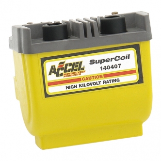 Accel Hei Super Coil 12 V 2.3 OHM Electronic Ignition in Yellow Finish For 1965-1999 Big Twin & 1965-2003 XL (140407)