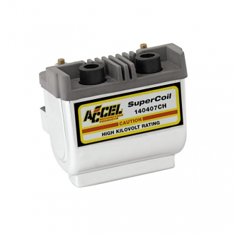 Accel Hei Super Coil 12 V 2.3 OHM Electronic Ignition in Chrome Finish For 1965-1999 Big Twin & 1965-2003 XL (140407CH)