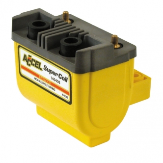 Accel Hei Super Coil 12 V 4.7 OHM Electronic Ignition in Yellow Finish For 1965-1999 Big Twin & 1965-2003 XL (140406)