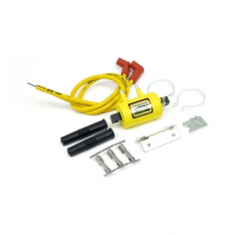 Accel Super Coil Kit Old Style 12V, 3 OHM, Electrical Ignition in Yellow Finish For 1965-1999 FL, FX & 1965-2003 XL Models (140405)