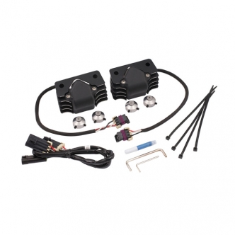 Accel Stealth Cop Supercoils Kit in Black With Polished Fins For 2007-2023 XL Models (140414B)