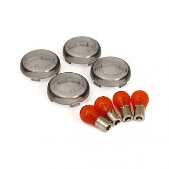 Doss Bullet Turnsignal Lens Kit Smoke EC Approved For 2000-2020 H-D (Excluding V-Rod, Street) With Bullet Turn Signals Models (ARM380505)