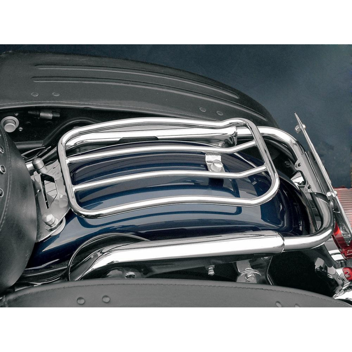 Motherwell 7" Solo Luggage Rack In Chrome Finish for 19972023 HD