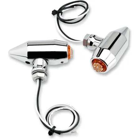 Joker Machine Vega LED Turn Signals/Marker Lights With Amber LED In Chrome For Center Mount (05-56-AC)