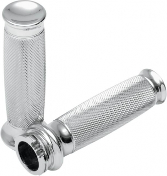 Todds Cycles Vice With Knurl Grips In Chrome Finish For 1974-2023 Harley Davidson Single And Dual Throttle Cable Models (VGK-1)