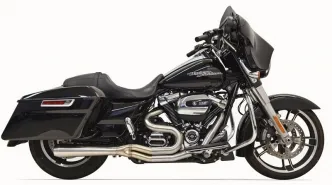 Bassani Road Rage III Stainless 2 Into 1 Short 4 Inch Straight Can Exhaust System For 2017-2024 Touring Models (1F22SS)