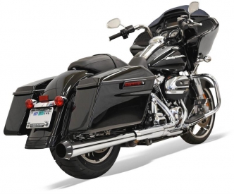 Bassani Crossover Eliminator With 4 Inch Megaphone Muffler In Chrome Finish For Harley Davidson 2017-2023 Touring Models (1F17R)