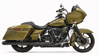 Bassani Crossover Eliminator With 4 Inch Megaphone Muffler In Black Finish For 2017-2023 Touring Models (1F17RB)