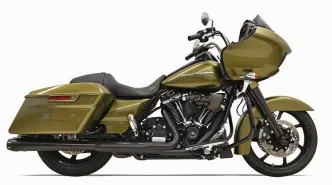 Bassani Crossover Eliminator With 4 Inch Megaphone Muffler In Black Finish For 2017-2024 Touring Models (1F17RB)