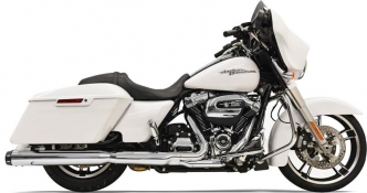 Bassani Crossover Eliminator With 4 Inch Straight Slip On Muffler In Chrome Finish For 2017-2023 Touring Models (1F87R)