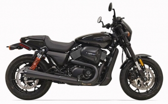 Bassani 4 Inch Megaphone Slip On Muffler In Black For Harley Davidson 2017-2020 XG 750A Street Rod Models (1712RB)