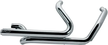S&S Cycles Power Tune Dual Header System In Chrome For 2017-2023 Touring Models (550-0704)