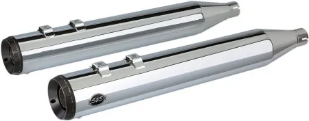 S&S Cycles 4 Inch Grand National Slip-On Mufflers In Chrome For 1995-2016 Touring & Trike Models (Excluding FLRT) (550-0689)